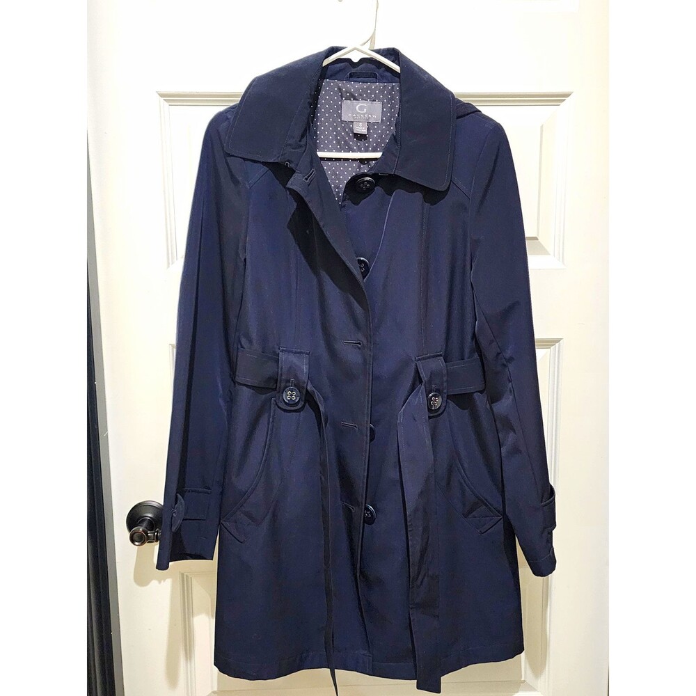 Gallery New York Blue Mid-Length Trench Coat Jacket w/ Pockets – Size S